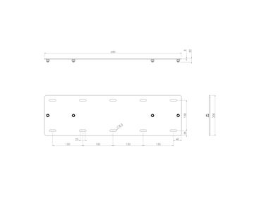 Grande plaque murale pour 052.7115, 052.7120 et 052.7125