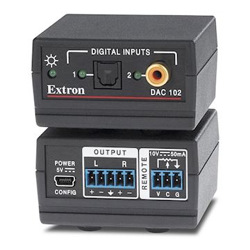 Extron DAC 102 Tweekanaals digitaal-naar-analoog