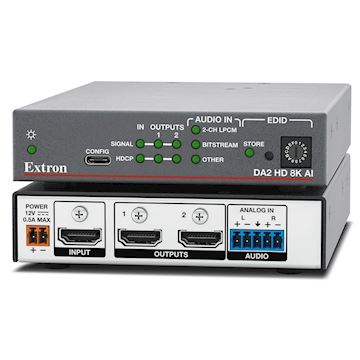 Extron DA2 HD 8K AI Versterker met audio