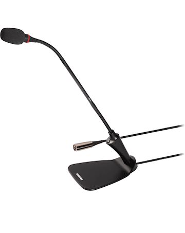 Microphone col de cygne Shure, base de bureau, bouton de sou