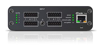Interface réseau audio Dante 4 canaux Shure avec entrées blo